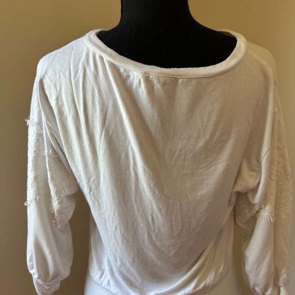 **EXPRESS* White x Lace Long Sleeve Top Size XS - Picture 5 of 7